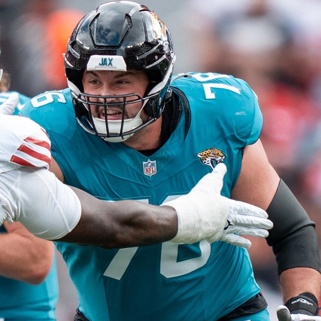 Ezra Cleveland GAME WORN 09-28-25 Jacksonville Jaguars Nike NFL Jersey vs. San Francisco 49ers Also includes COA 🛡️