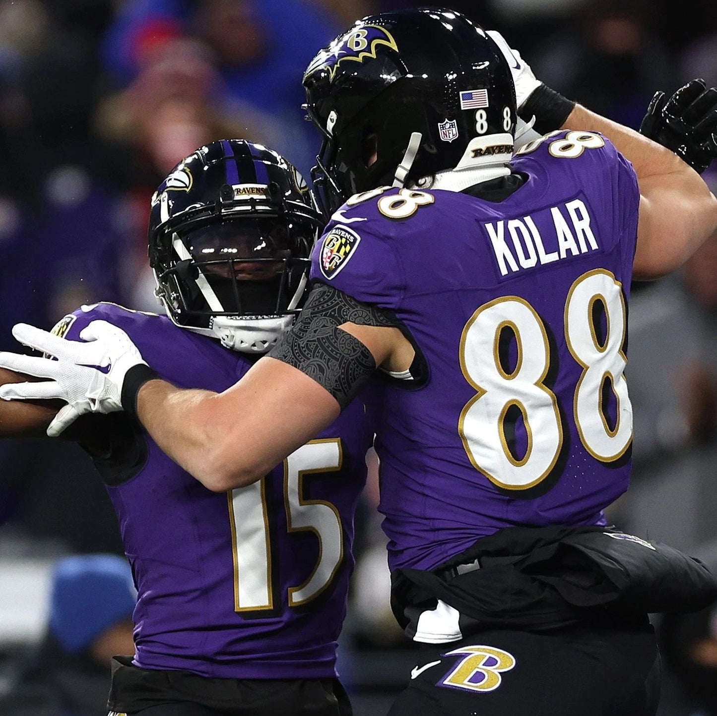 Charlie Kolar GAME WORN💪 (10/15/2023) On-Field Baltimore Ravens💜Jersey NFL🌍vs. Titans (London Series)