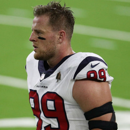J.J. Watt 💯 GAME ISSUED 💪 Houston Texans On-Field Nike NFL Jersey 👕 Also includes COA 🛡️ & Walter Payton NFL Man of the Year Patch