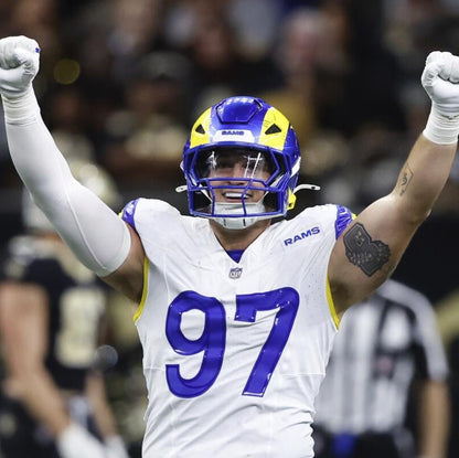 Michael Hoecht GAME-ISSUED💪Los Angeles Rams🐏NFL On-Field Jersey👕Inc.COA📄