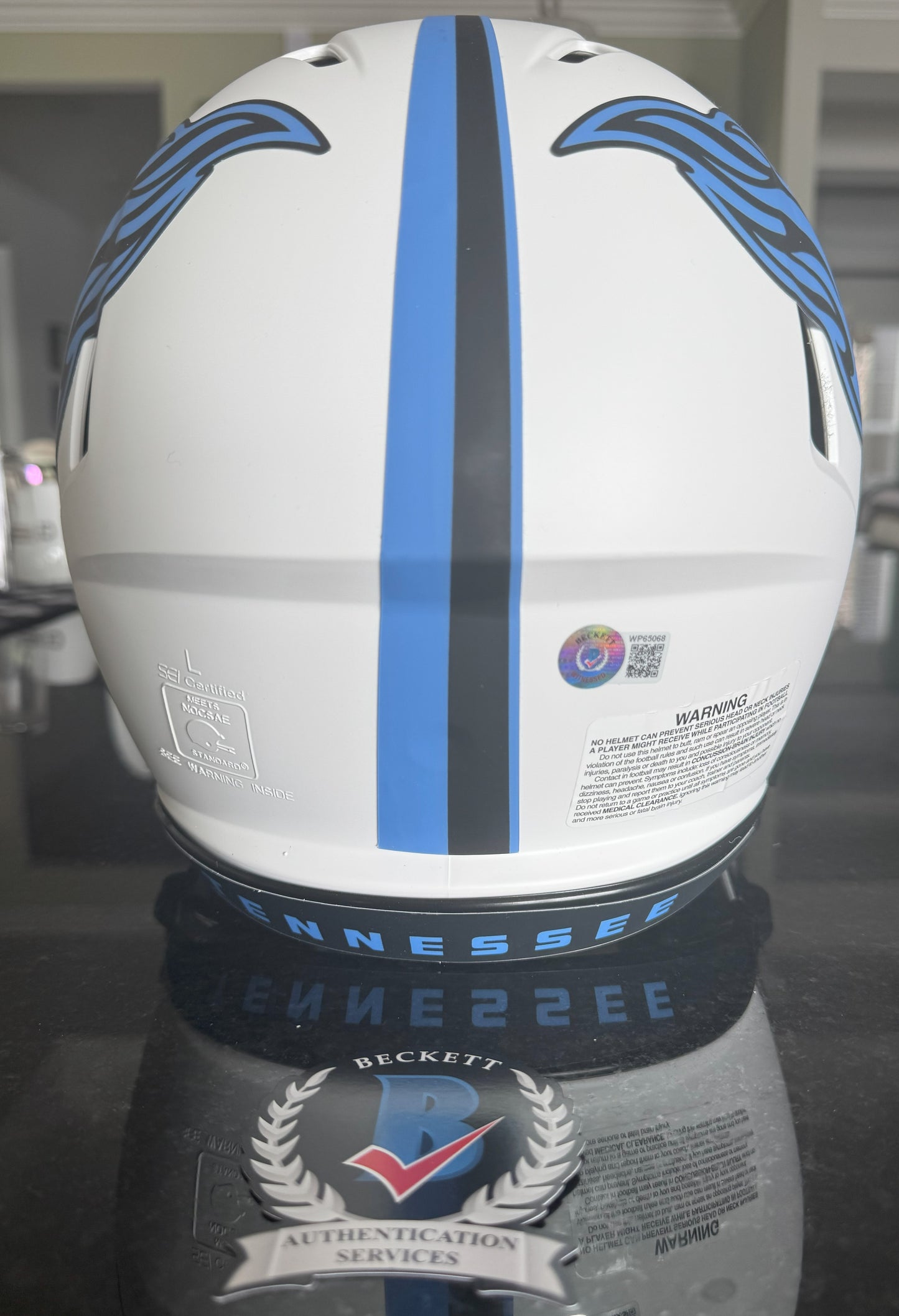A J Brown Hand-Signed🖊️Tennessee Titans Full-Size Authentic On-Field Lunar Eclipse Alternate Speed Helmet Inscribed "Titan Up"💥