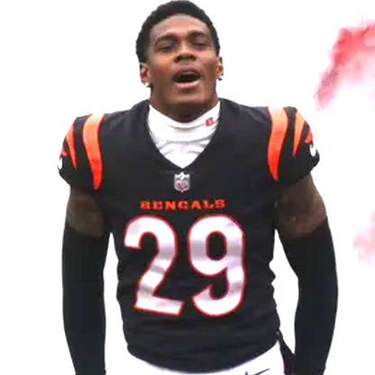 Cam Taylor-Britt GAME WORN 💪 10/05/25 Cincinnati Bengals Nike NFL Jersey vs.Lions inc. COA 🛡️
