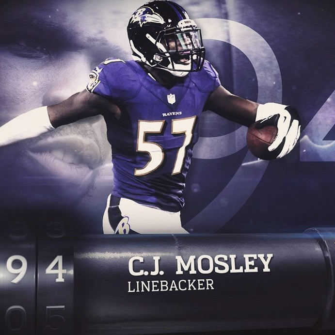 C.J. Mosley GAME WORN 💪 10/09/16 Baltimore Ravens Nike NFL Jersey 👕 vs Commanders inc. COA 🛡️