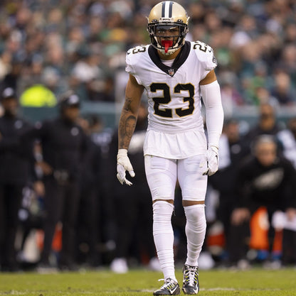 Marshon Lattimore GAME WORN 💪 10/07/24 PHOTO MATCHED 📸 New Orleans Saints ⚜️ Nike NFL Jersey🎽 vs. Kansas City Chiefs - PSA Authenticated 🛡️