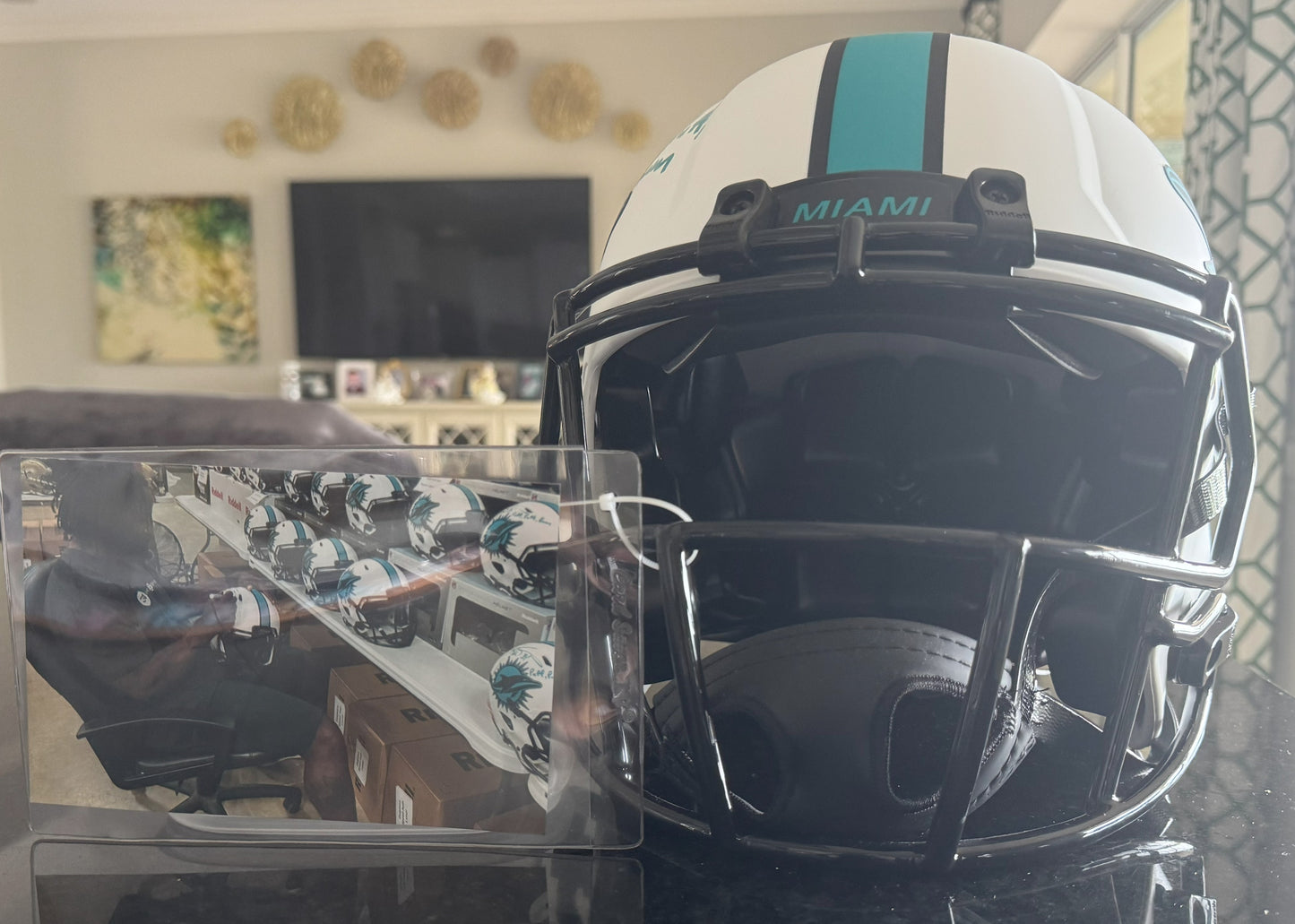 Ricky Williams Signed Miami Dolphins Full-Size Authentic On-Field Lunar Eclipse Alternate Speed Helmet Inscribed "Puff, Puff, Run" Inc. Authentication 🛡️
