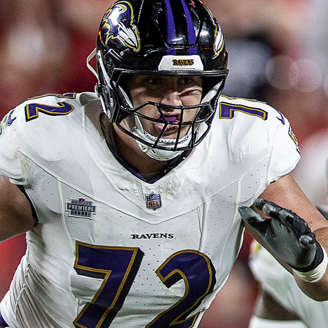 Andrew Vorhees GAME-WORN 💪 11/09/25 Baltimore Ravens 💜 NFL Jersey WIN vs Minnesota Vikings  Also Includes Certificate of Authenticity