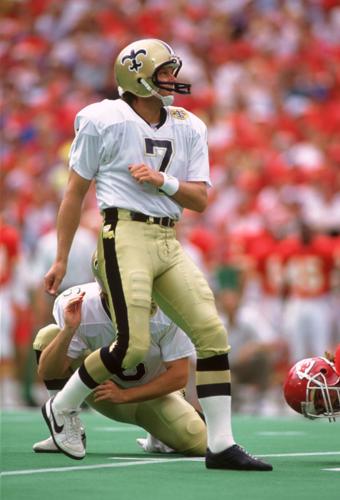 Morten Andersen Signed New Orleans Saints ⚜️ Full Size Authentic On Field Lunar Eclipse Alternate Speed Helmet Inscribed "The Great Dane"