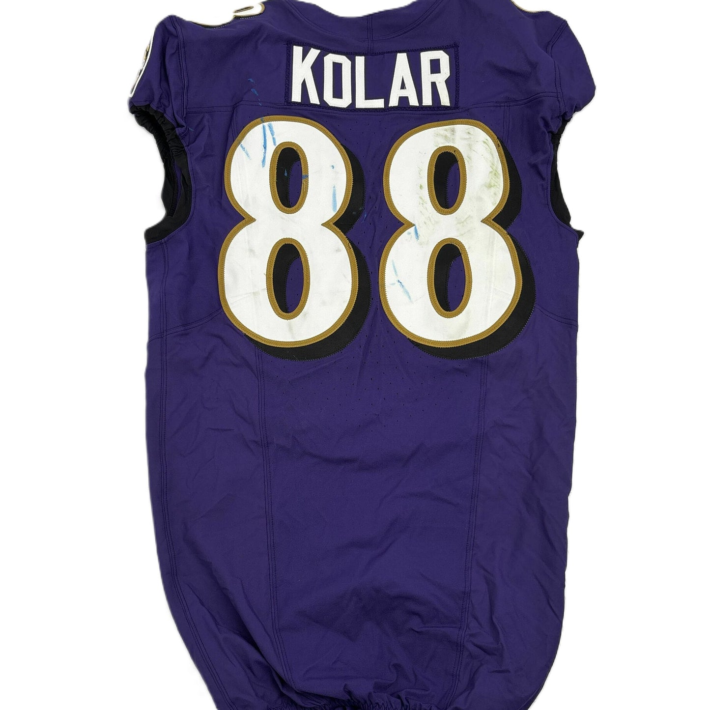 Charlie Kolar GAME-WORN💪10/12/25 On-Field Baltimore Ravens💜Jersey vs.Los Angeles Rams🐏
