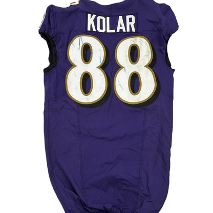 Charlie Kolar GAME-WORN💪10/12/25 On-Field Baltimore Ravens💜Jersey vs.Los Angeles Rams🐏