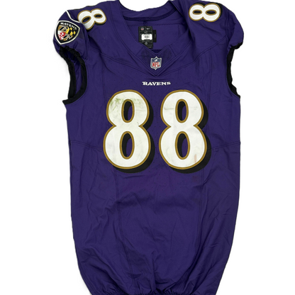 Charlie Kolar GAME-WORN💪10/12/25 On-Field Baltimore Ravens💜Jersey vs.Los Angeles Rams🐏