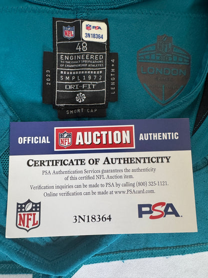 Cole Van Lanen GAME WORN 💪 10/19/25 Jacksonville Jaguars 🐆NFL Jersey 👕vs Los Angeles Rams Also Includes PSA Certificate of Authenticity 🛡️
