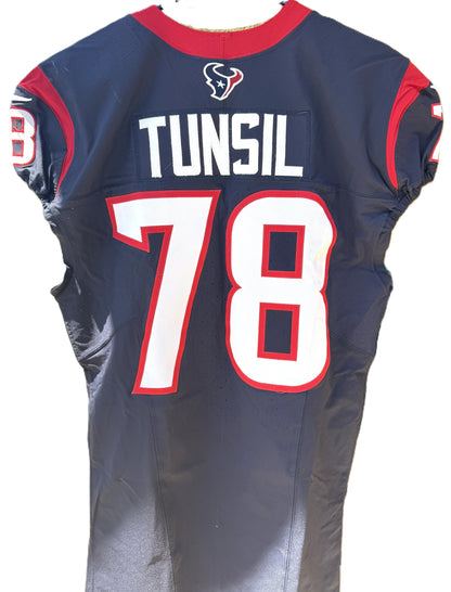 Laremy Tunsil GAME WORN 💪 10/15/2023 PHOTO MATCHED 📸 Houston Texans Nike NFL Jersey🎽 vs. New Orleans Saints (Crucial Catch Game)