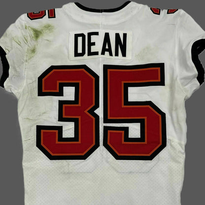 Jamel Dean GAME WORN 💪 11/09/25 Tampa Bay Buccaneers On-Field Nike NFL Jersey 👕 vs. Patriots Inc. COA