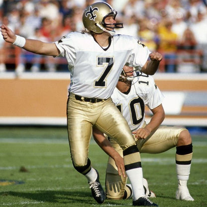 Morten Andersen Signed New Orleans Saints ⚜️ Full Size Authentic On Field Lunar Eclipse Alternate Speed Helmet Inscribed "The Great Dane"