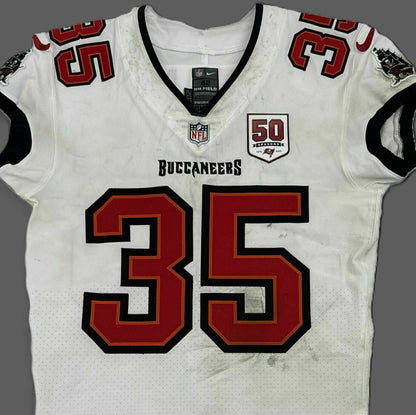 Jamel Dean GAME WORN 💪 11/09/25 Tampa Bay Buccaneers On-Field Nike NFL Jersey 👕 vs. Patriots Inc. COA