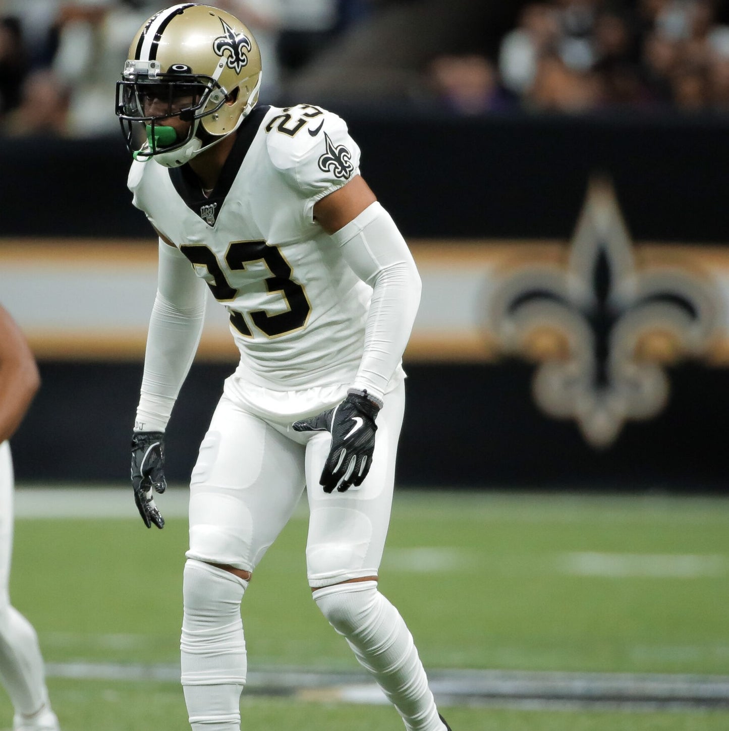 Marshon Lattimore GAME WORN 💪 10/07/24 PHOTO MATCHED 📸 New Orleans Saints ⚜️ Nike NFL Jersey🎽 vs. Kansas City Chiefs - PSA Authenticated 🛡️