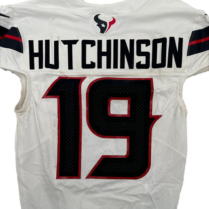 Xavier Hutchinson GAME WORN 💪 10/13/24 Houston Texans 🐂 NFL Jersey 👕 Victory over the New England Patriots inc. Metabilia COA 🛡️