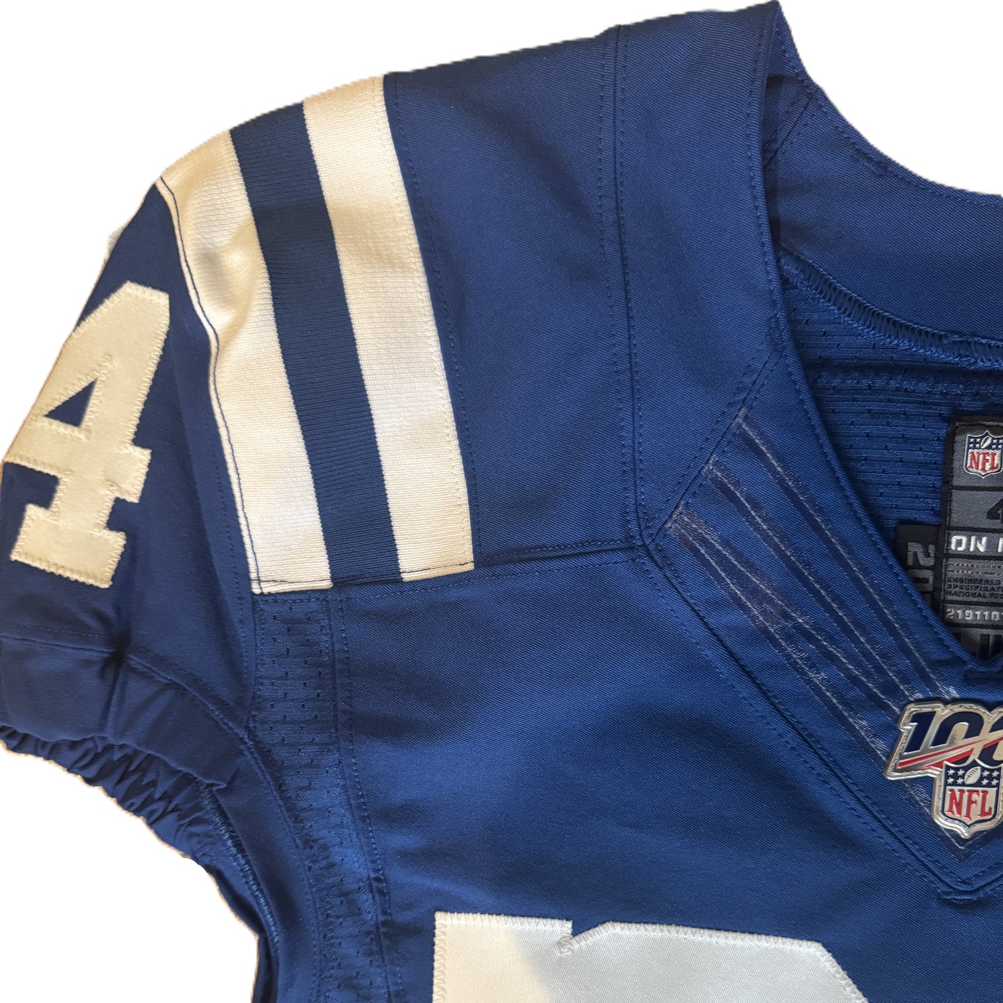 Rock Ya-Sin TEAM / GAME ISSUED 💪 Indianapolis Colts 🐎 Nike NFL Jersey 👕 Inc. COA and 100 NFL seasons Patch