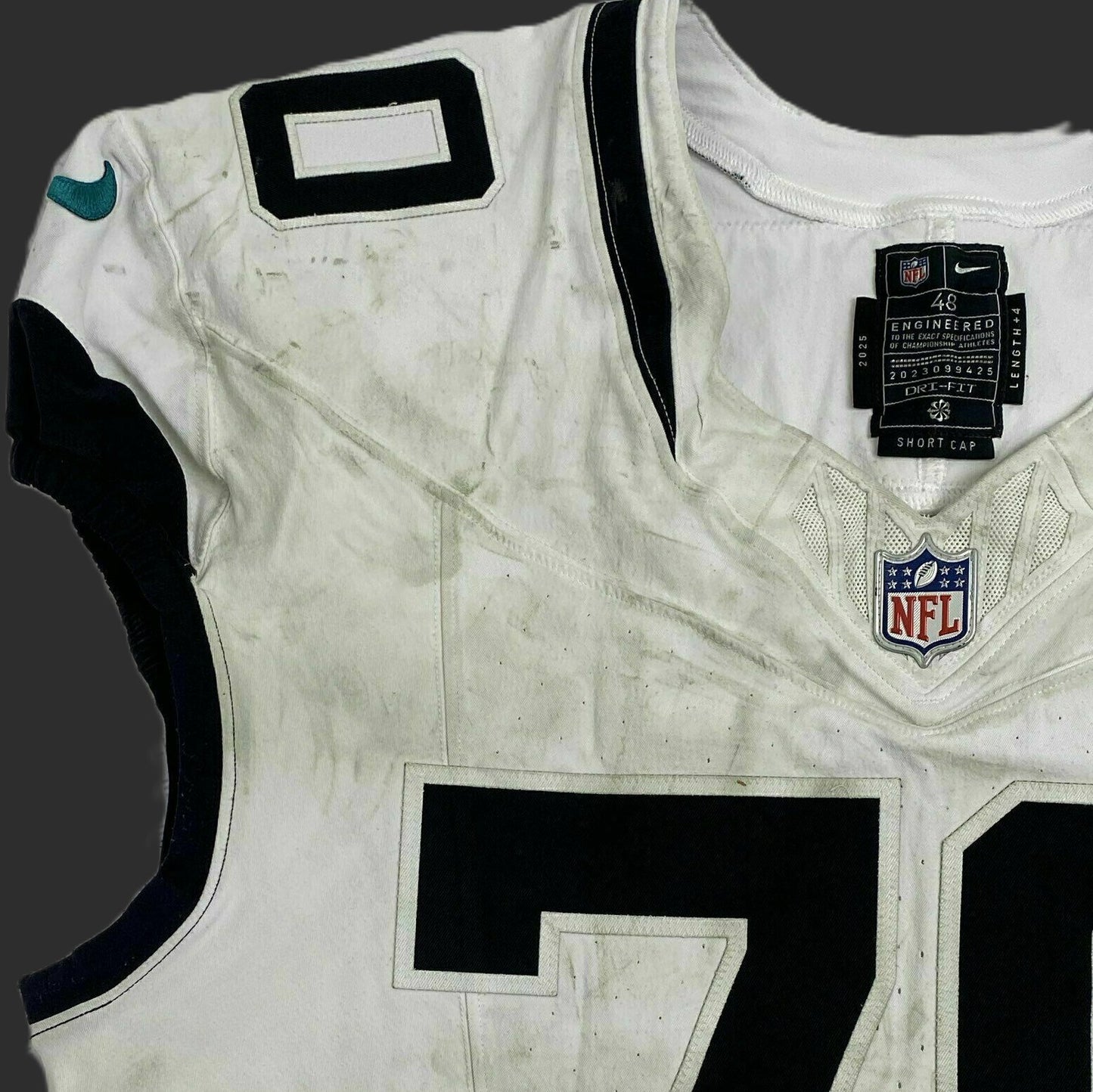 Cole Van Lanen GAME WORN 11/02/25 Jacksonville Jaguars🐆NFL Jersey vs Las Vegas Raiders Also Includes Certificate of Authenticity