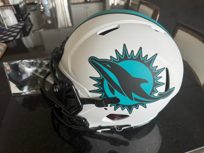 Ricky Williams Signed Miami Dolphins Full-Size Authentic On-Field Lunar Eclipse Alternate Speed Helmet Inscribed "Puff, Puff, Run" Inc. Authentication 🛡️