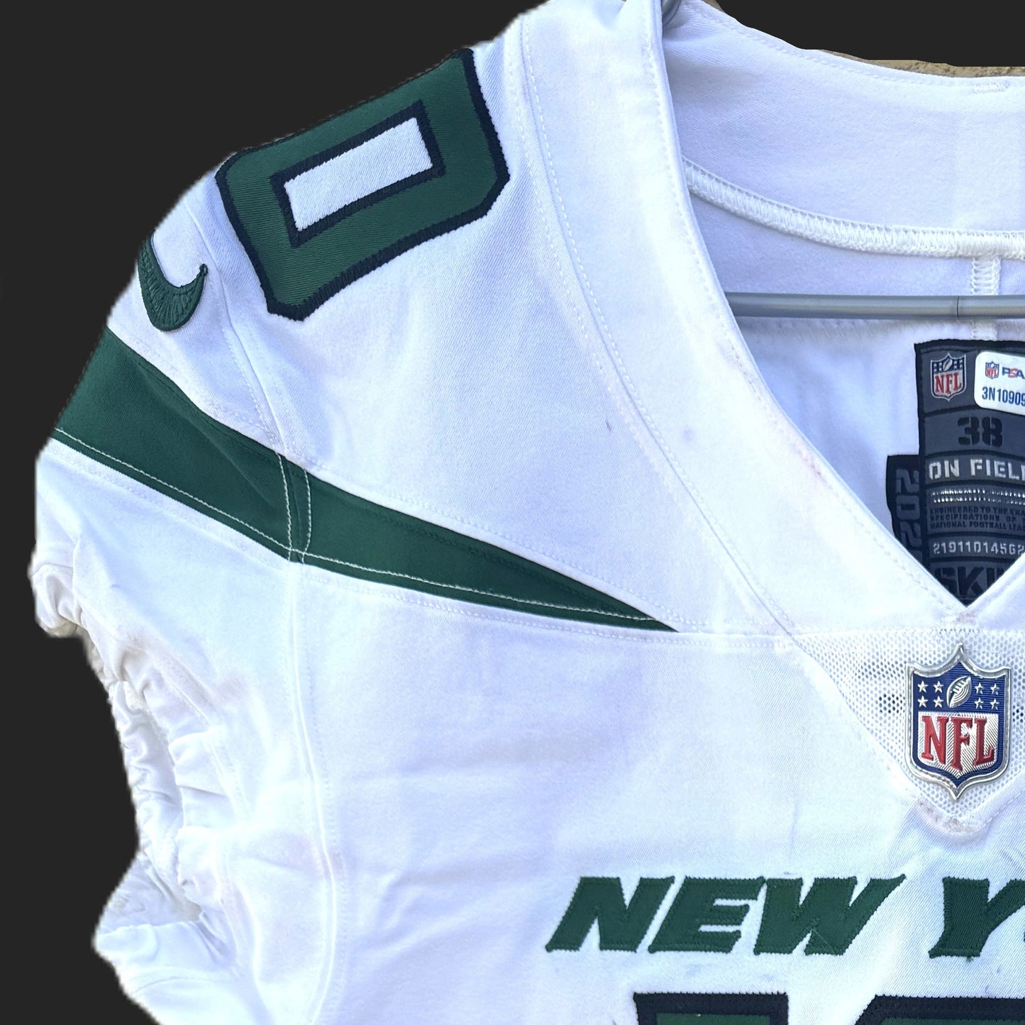 Braxton Berrios GAME WORN 💪 New York Jets Nike NFL Jersey 👕 Also features PSA Certificate of Authenticity🛡️