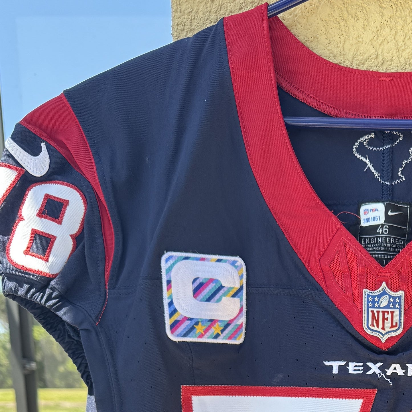 Laremy Tunsil GAME WORN 💪 10/15/2023 PHOTO MATCHED 📸 Houston Texans Nike NFL Jersey🎽 vs. New Orleans Saints (Crucial Catch Game)