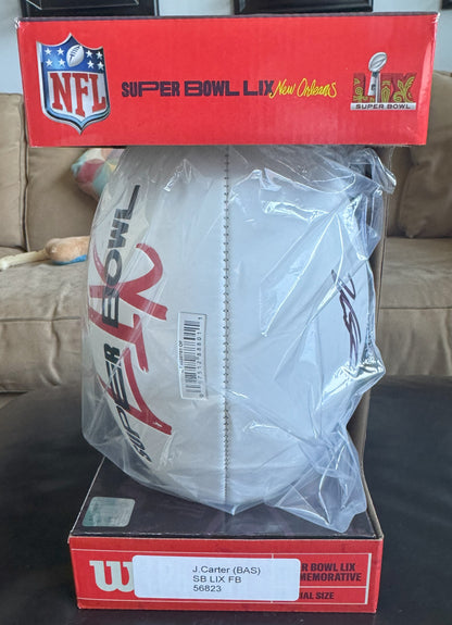 Jalen Carter Signed✍️Philadelphia Eagles🦅Super Bowl LIX Logo NFL Wilson Football