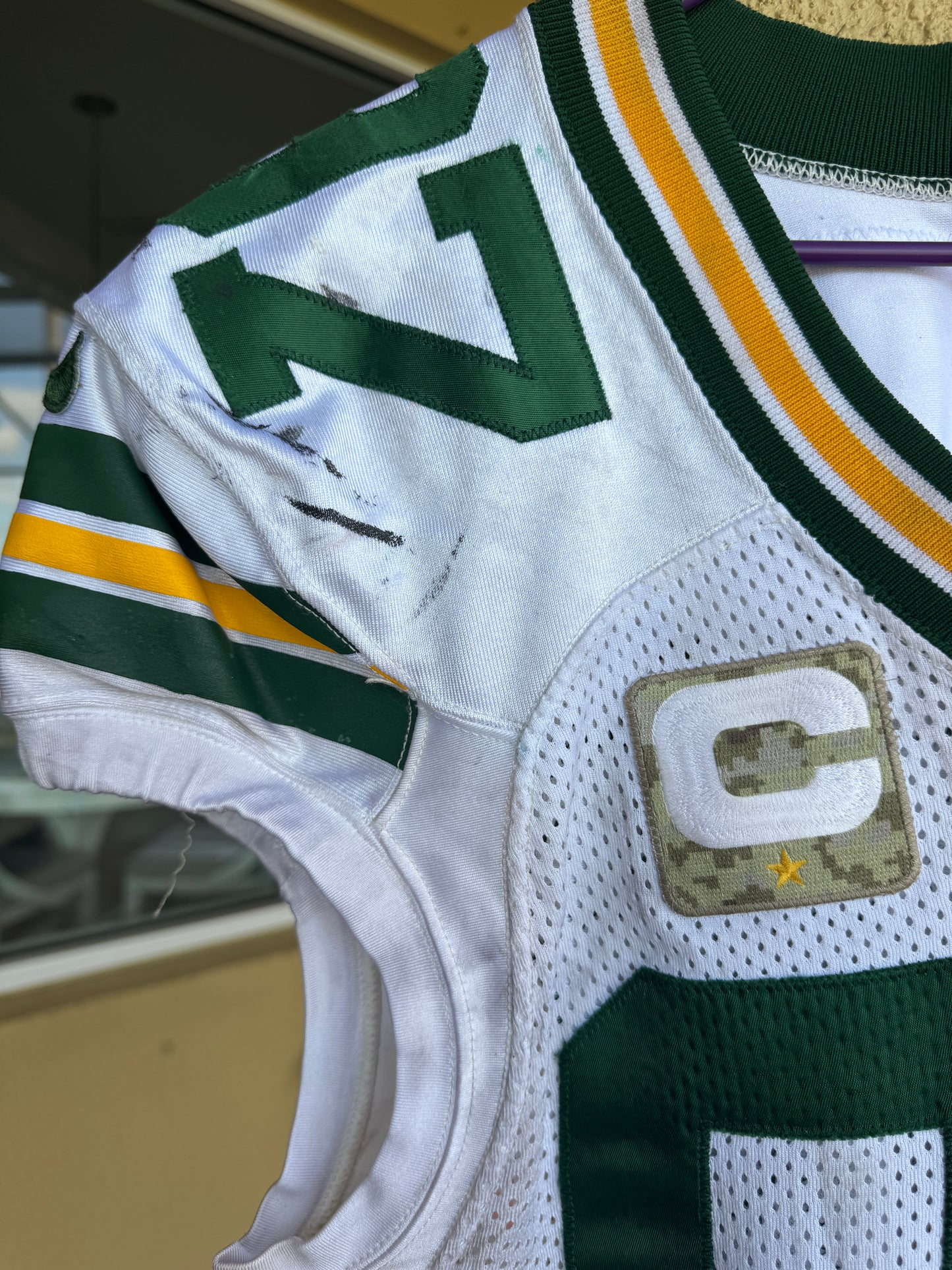 Kenny Clark GAME WORN 💪 and Signed 🖋️ Green Bay Packers⚪🟢 NFL Jersey👕 Also includes Captains Patch and PSA Authenticity 🛡️