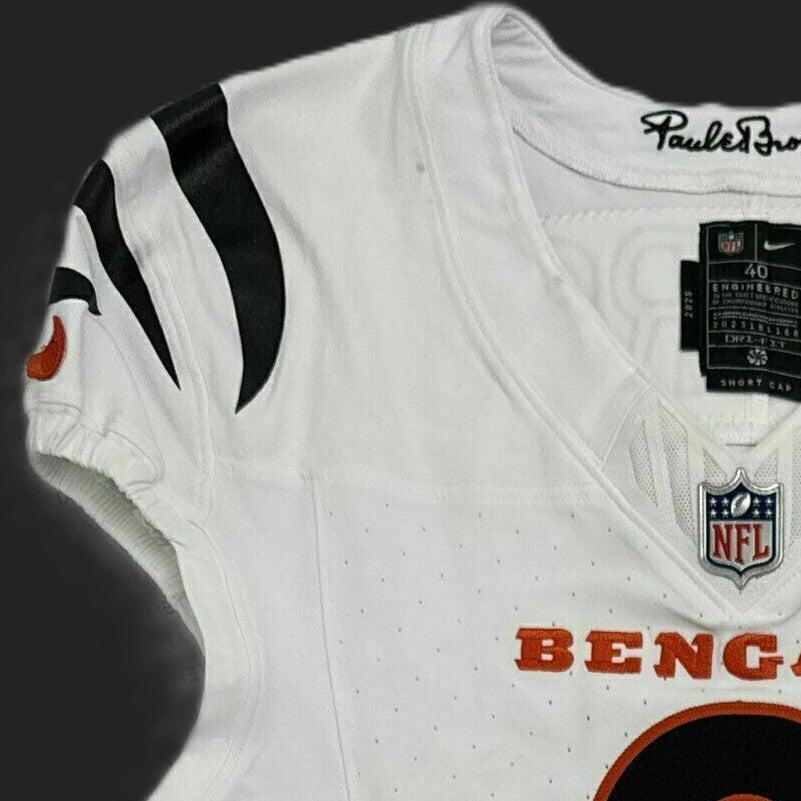 Evan McPherson GAME WORN 11/16/25 Cincinnati Bengals Nike NFL Jersey vs Pittsburgh Steelers Also Includes Certificate of Authenticity