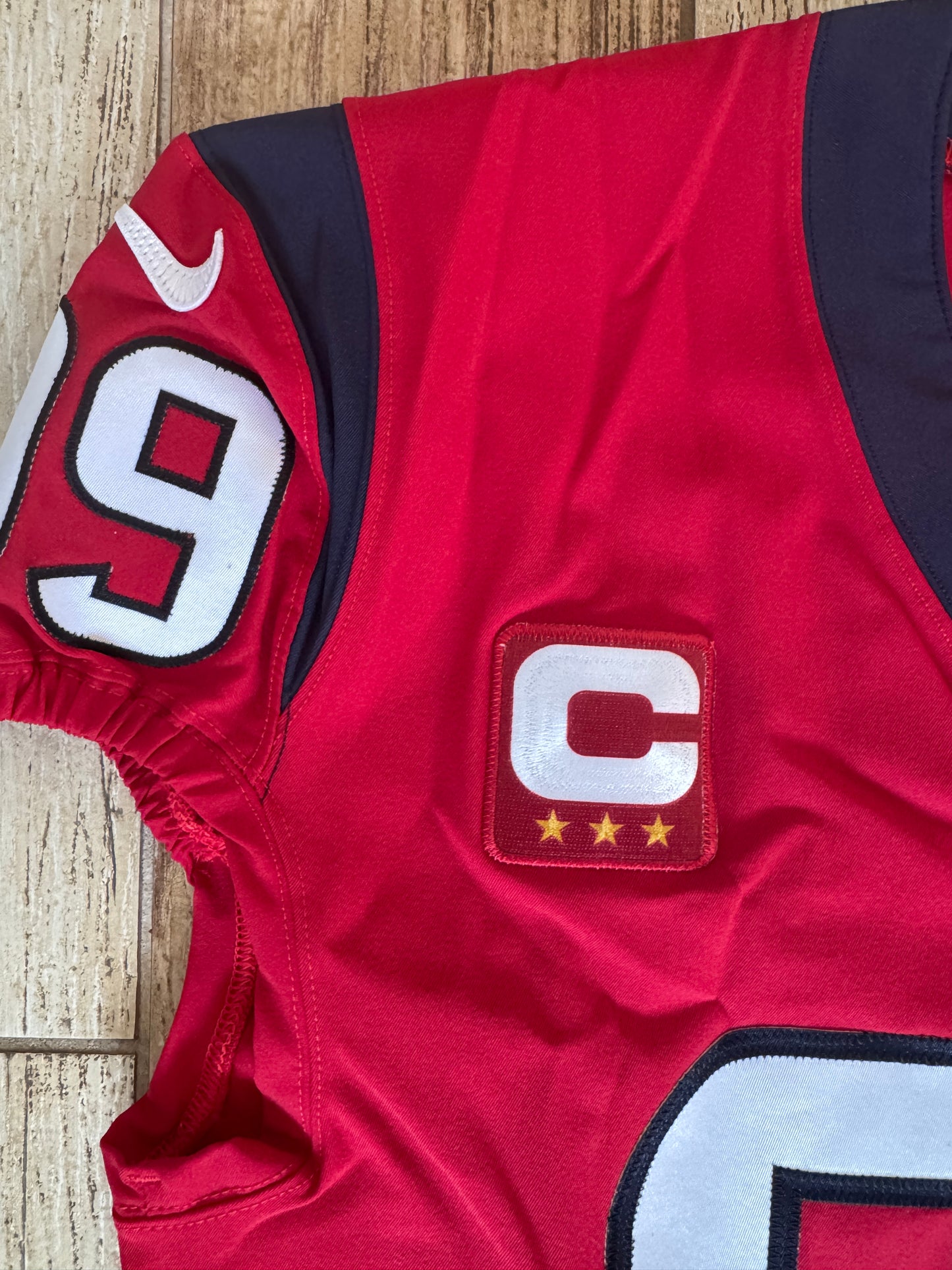 J.J. Watt 💯 TEAM ISSUED 💪 Houston Texans On-Field Nike NFL Jersey 👕 Also includes COA 🛡️ & Walter Payton NFL Man of the Year & Captain Patches