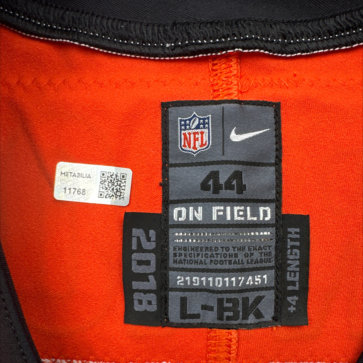 Joe Burrow Bengals Game-Issued On-Field NFL Jersey (Nike) Metabilia Certified💥Inc. Captains Patch