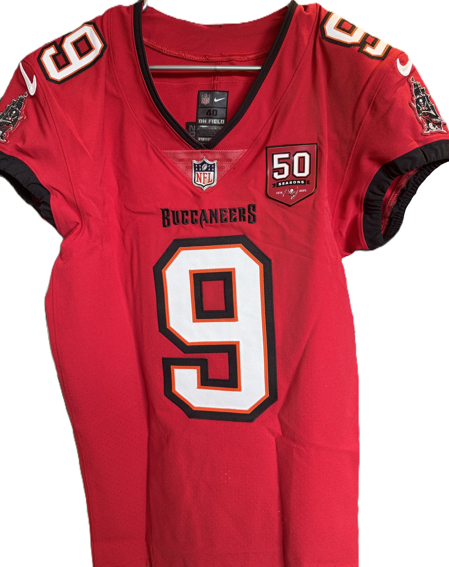 Emeka Egbuka GAME-ISSUED Tampa Bay Buccaneers On-Field Nike NFL Jersey🎽(Red)
