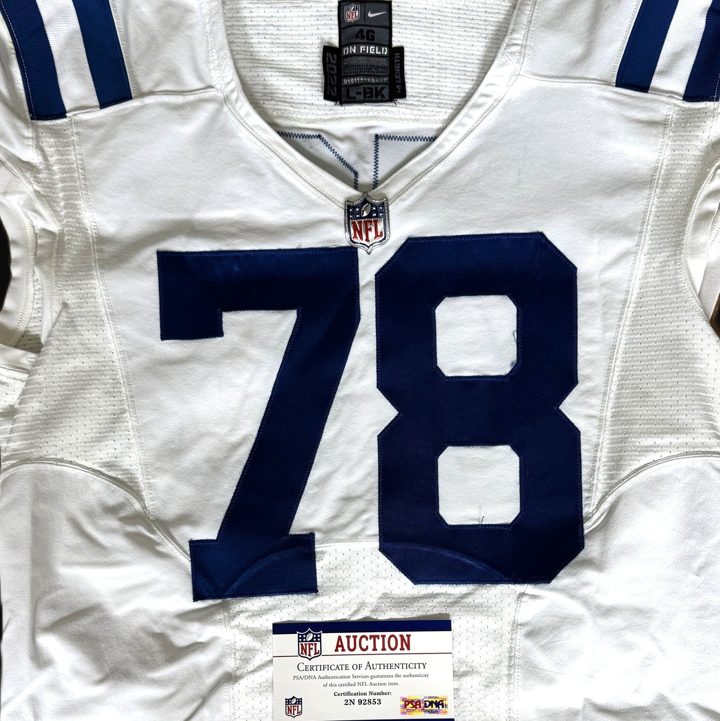 Ryan Kelly Signed ✍️ GAME WORN 10/06/22 Indianapolis Colts On-Field NFL Jersey 🎽 vs. Denver Broncos Also includes PSA Authenticity 🛡️