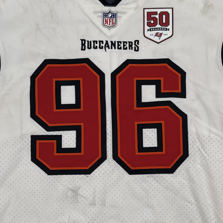 Greg Gaines GAME-WORN 8/23/25 Tampa Bay Buccaneers OnField NFL Jersey vs.Bills