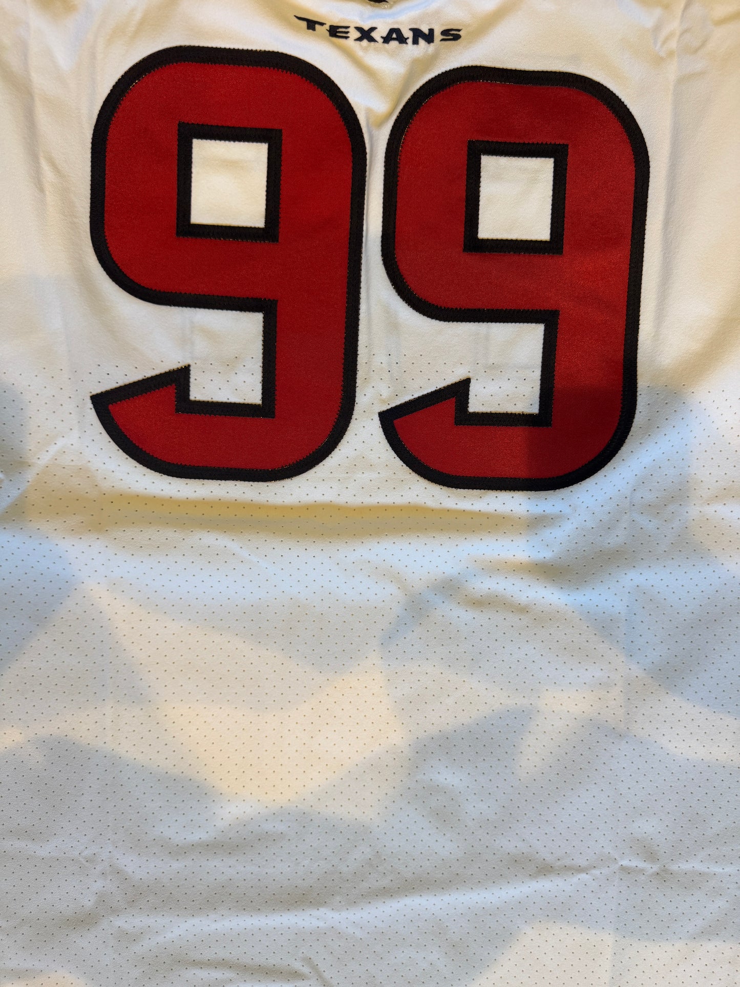 J.J. Watt 💯 GAME ISSUED 💪 Houston Texans On-Field Nike NFL Jersey 👕 Also includes COA 🛡️ & Walter Payton NFL Man of the Year Patch
