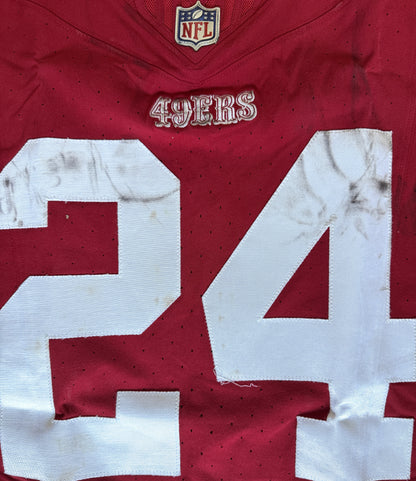 Jordan Mason GAME WORN 10/20/24 PHOTO MATCHED 📸 San Francisco 49ers NFL Jersey 👕 vs Kansas City Chiefs Also includes PSA COA 🛡️