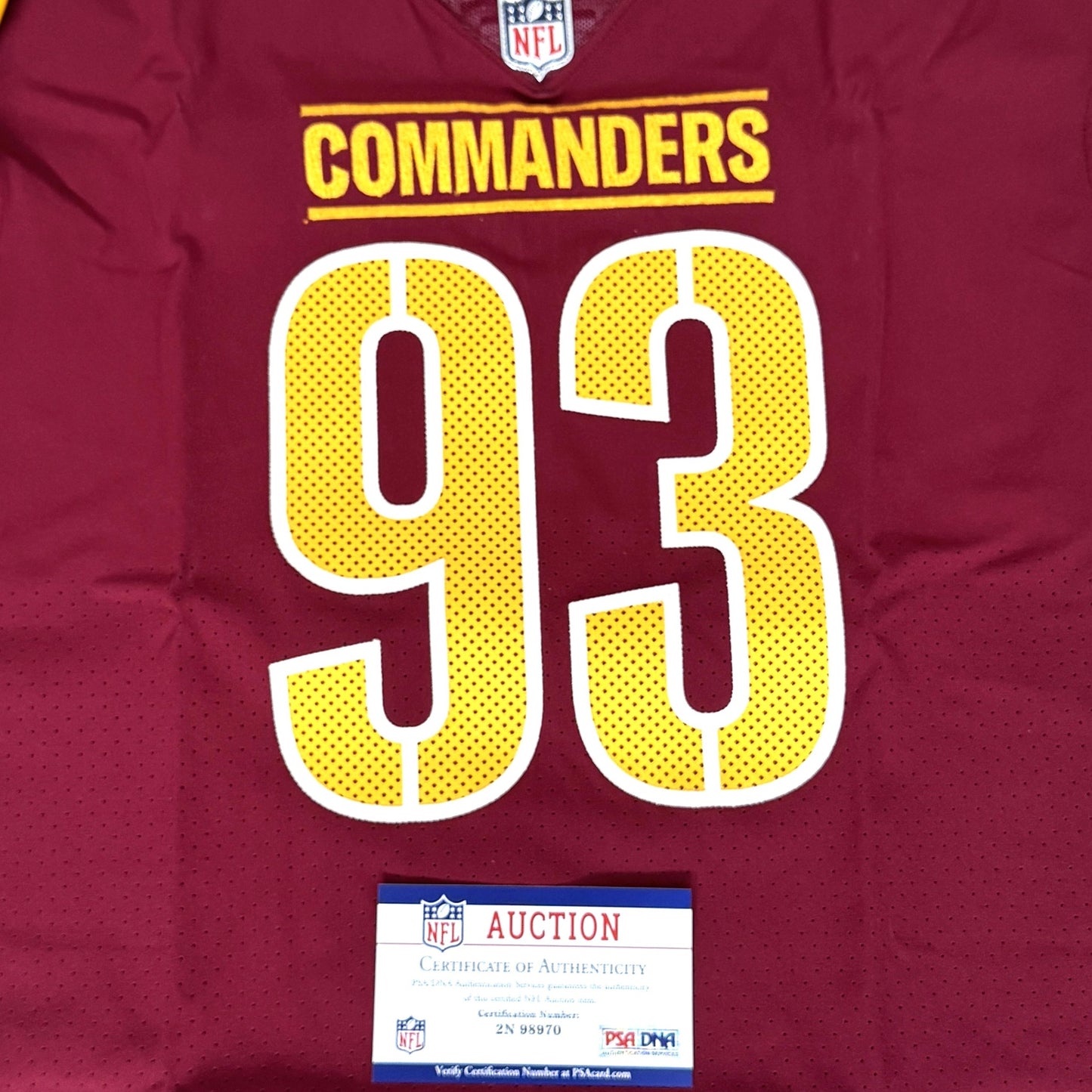 Jonathan Allen Hand-Signed Washington Commanders Authentic On-Field Nike NFL Jersey