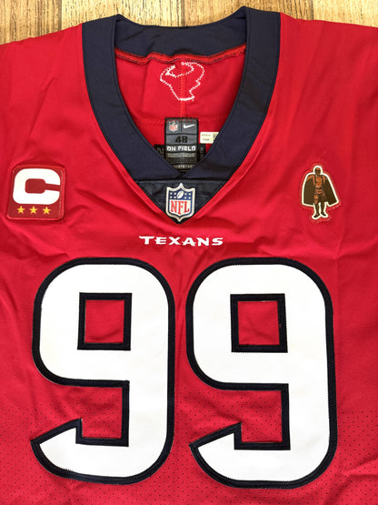 J.J. Watt 💯 TEAM ISSUED 💪 Houston Texans On-Field Nike NFL Jersey 👕 Also includes COA 🛡️ & Walter Payton NFL Man of the Year & Captain Patches