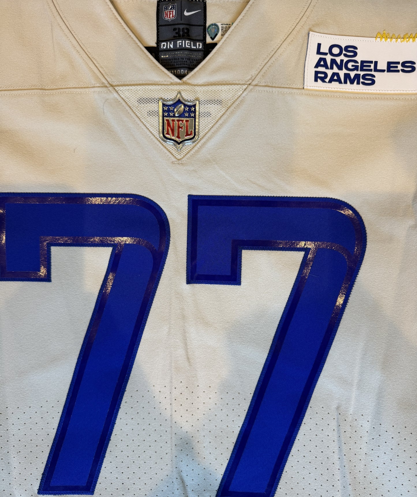 Alaric Jackson GAME ISSUED Los Angeles Rams Nike NFL On Field Jersey Inc. Certificate of Authenticity 📏