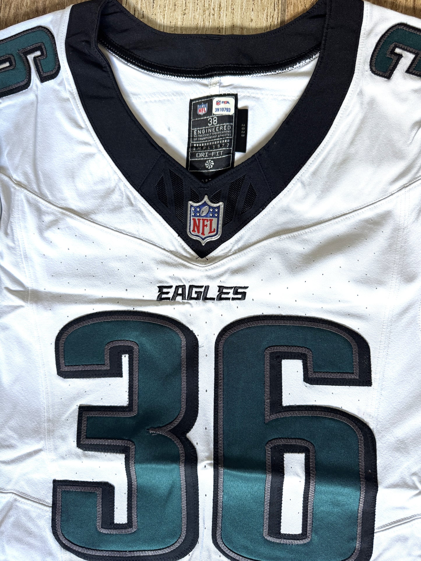 Tristan McCollum GAME WORN💪09/06/2024 Philadelphia Eagles🦅Nike NFL Jersey👕vs. Green Bay Packers in São Paulo Brazil 🇧🇷