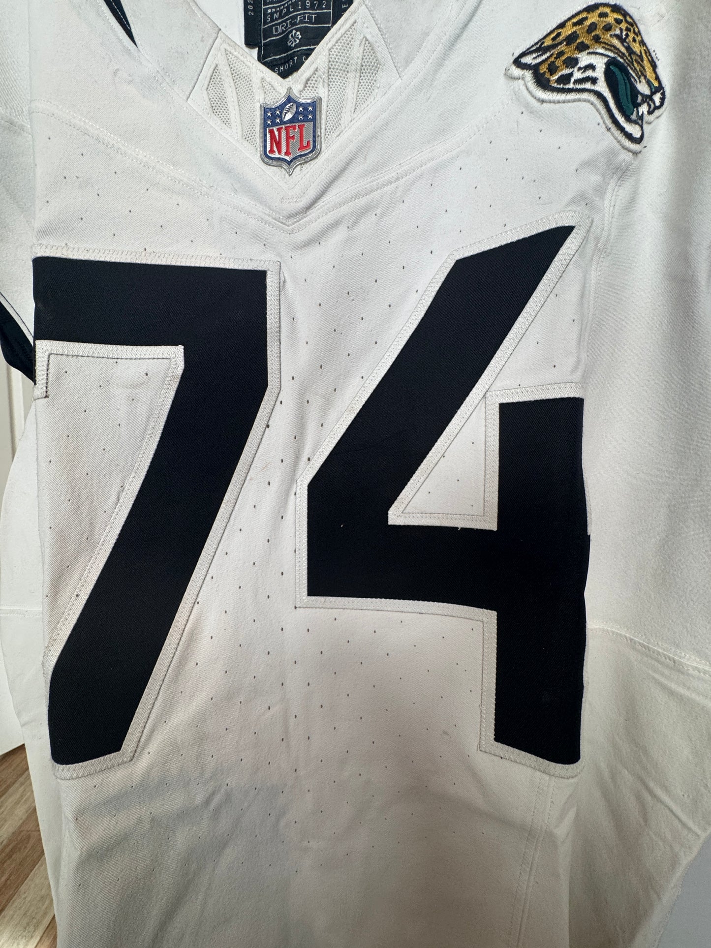 Cam Robinson GAME USED 💪 10/13/24 Jacksonville Jaguars 🐆 Nike NFL Jersey 👕 Inc. PSA COA 🛡️ vs. Chicago Bears (NFL London Game) 🌍