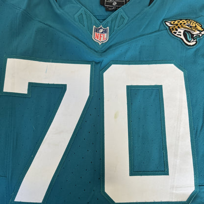 Cole Van Lanen GAME WORN 💪 10/19/25 Jacksonville Jaguars 🐆NFL Jersey 👕vs Los Angeles Rams Also Includes PSA Certificate of Authenticity 🛡️