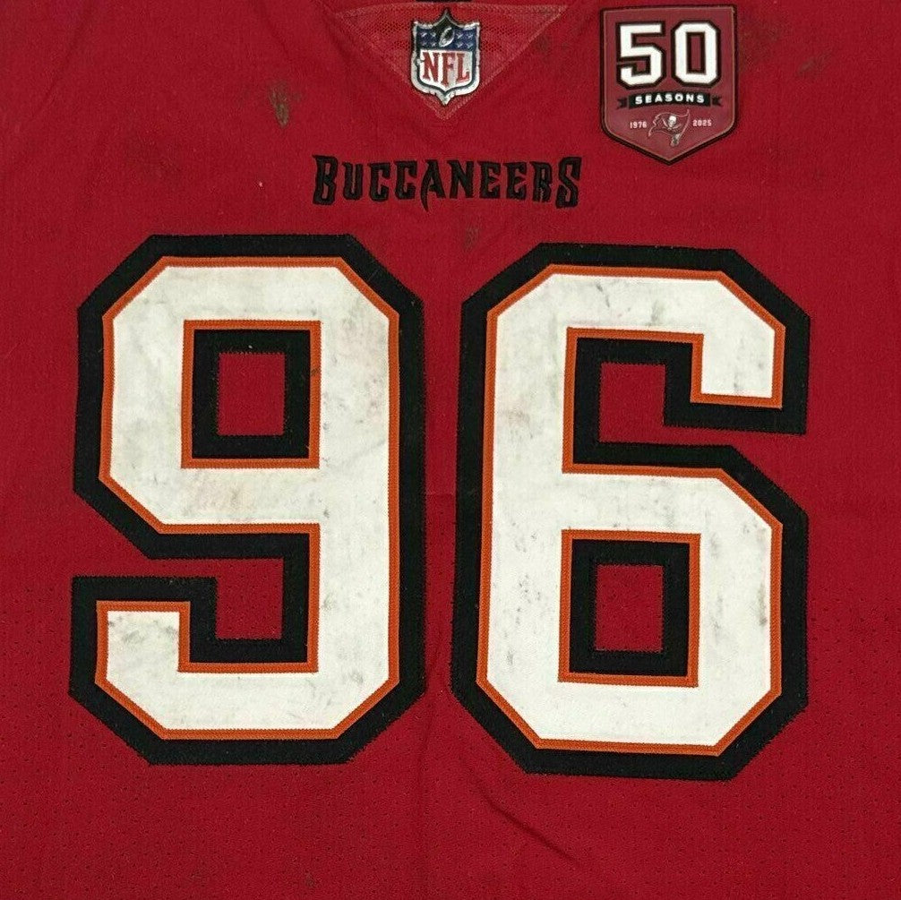 Greg Gaines GAME WORN 12/07/25 Tampa Bay Buccaneers OnField NFL Jersey vs New Orleans Saints Also includes COA 🛡️