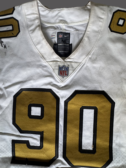 Tanoh Kpassagnon GAME WORN 💪 10/02/22 New Orleans Saints ⚜️ Nike NFL Jersey 🎽 vs. Minnesota Vikings - PSA Authenticated 🛡️