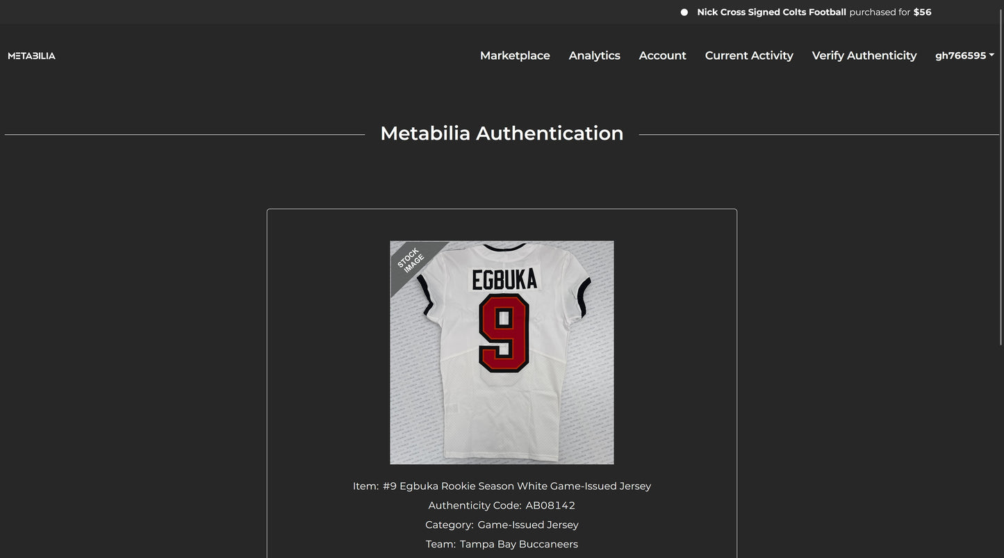 Emeka Egbuka GAME-ISSUED Tampa Bay Buccaneers On-Field Nike NFL Jersey🎽(White)
