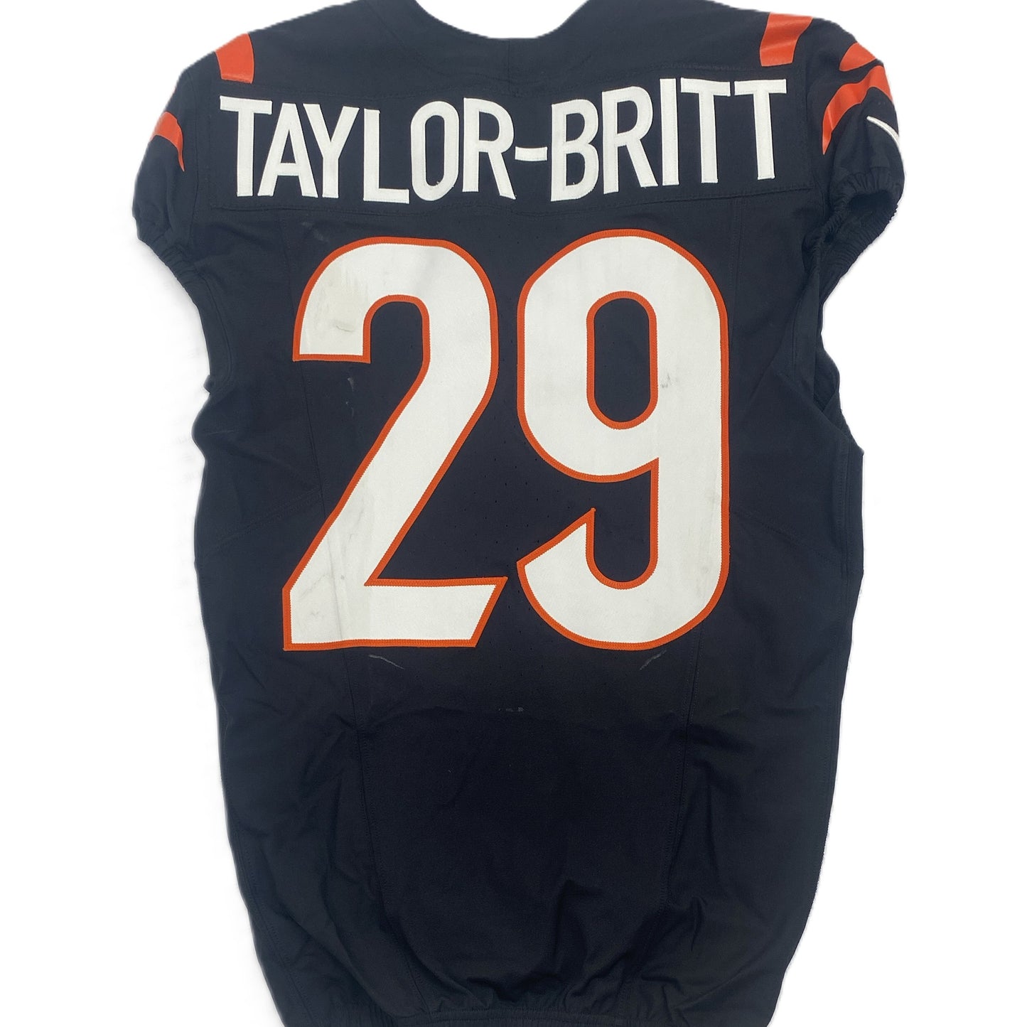 Cam Taylor-Britt GAME WORN 💪 10/05/25 Cincinnati Bengals Nike NFL Jersey vs.Lions inc. COA 🛡️