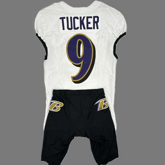 Justin Tucker GAME WORN💪11/17/24 Baltimore Ravens💜NFL Jersey + Pants set vs. Steelers