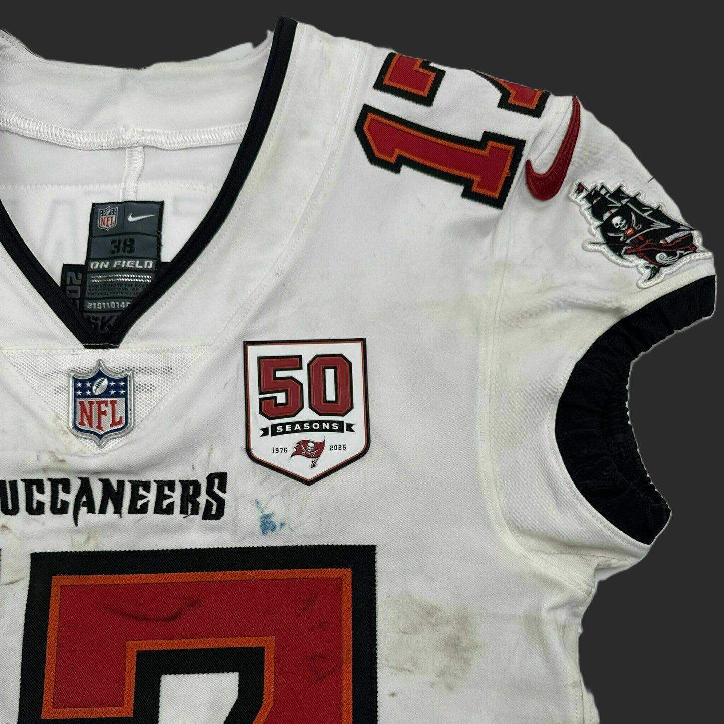 Sterling Shepard Signed + Inscribed GAME WORN 10/20/25 Tampa Bay Buccaneers Jersey vs Detroit Lions Also includes COA 🛡️