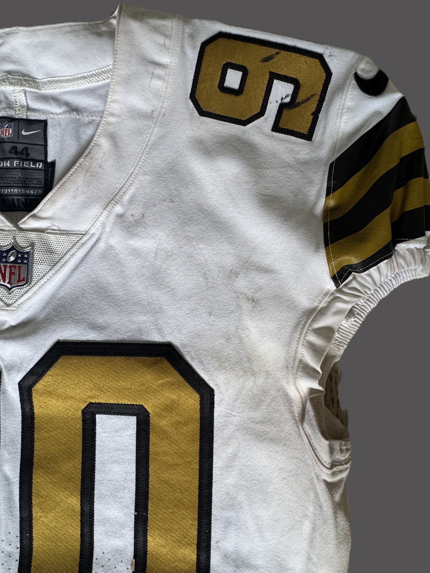 Tanoh Kpassagnon GAME WORN 💪 10/02/22 New Orleans Saints ⚜️ Nike NFL Jersey 🎽 vs. Minnesota Vikings - PSA Authenticated 🛡️