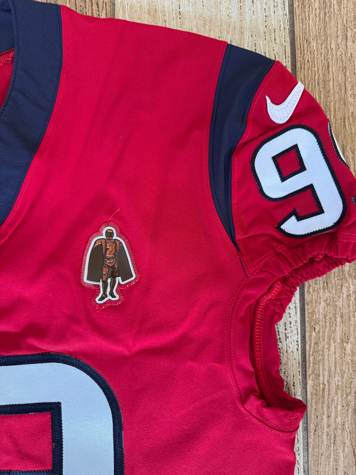 J.J. Watt 💯 TEAM ISSUED 💪 Houston Texans On-Field Nike NFL Jersey 👕 Also includes COA 🛡️ & Walter Payton NFL Man of the Year & Captain Patches